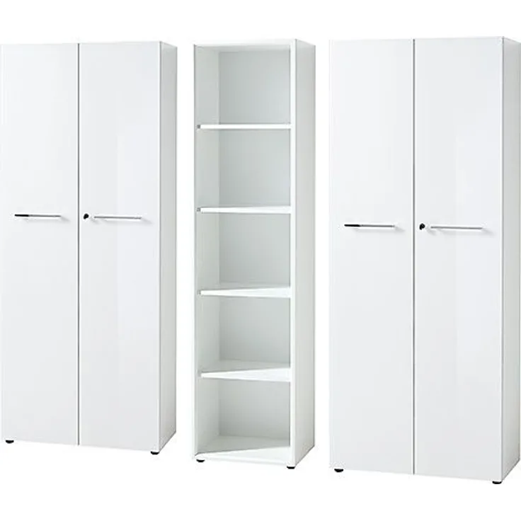 GERMANIA Bürokombination MONTERIA BHT 240x196x37 cm weiß Komplett-Büro Büro