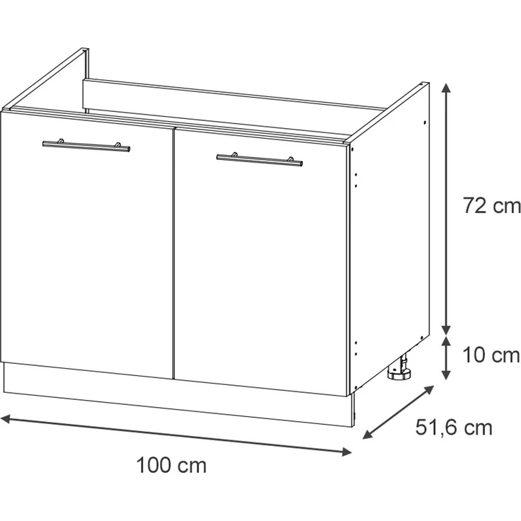 Spülenunterschrank Fame-Line Goldkraft Eiche/Anthrazit 100 cm, AP Eiche Vicco – Bild 2