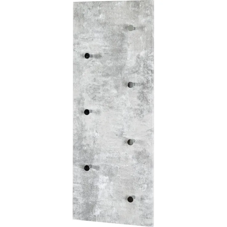 Garderobenhaken >Big Eddy< in Betonoptik-chrom aus Stahl, MDF - 80x30x6 (BxHxT)