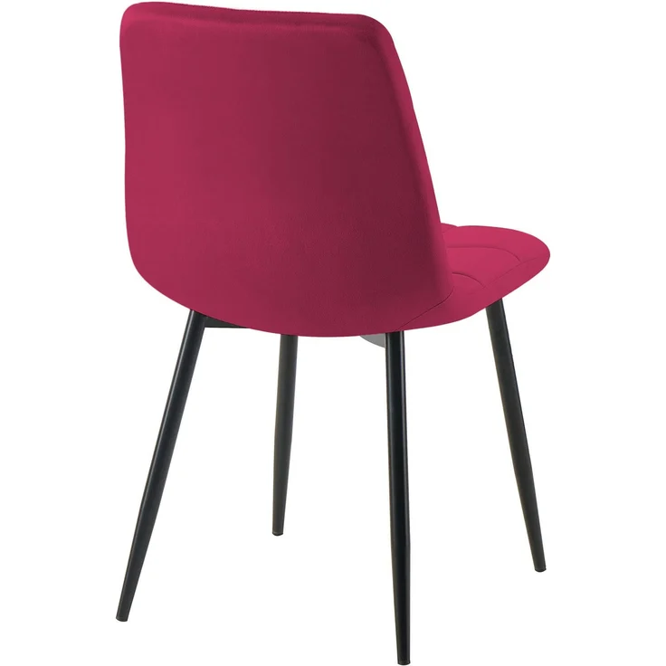 CLP 4er Set Esszimmerstuhl Tilde gepolstert mit Rückenlehne bis 150 kg belastbar - Farbe:rot;Material:Samt – Bild 5