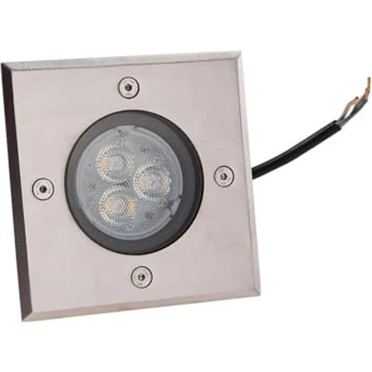 Lampenwelt Lucande LED Bodeneinbauleuchte 'AVA', wasserdicht, Modern, Aluminium, 1-flammig, für Garten, Terrasse und Balkon – Bild 3