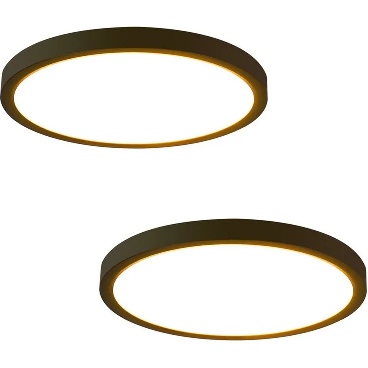 ZMH LED Deckenleuchte Modernes rundes LED-Licht für Wohnzimmer, Schlafzimmer, Flur und Küche, LED fest integriert, Warmweiß, 18W, 3000K, warmweiß, 23×23×2,4cm, kompakt