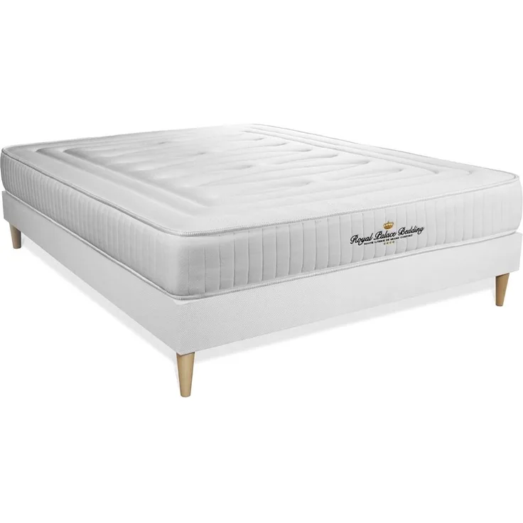 LANCASTER Matratze 180x190 cm + Bettgestell mit Lattenrost, H4, Taschenfedern und Memory-Schaum, Höhe: 22 cm, H4, Weiß