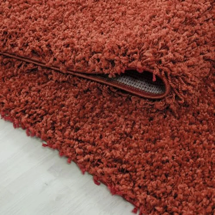 Carpetsale24 Shaggy Hochflor Teppich 60x110 cm Terrakotta weich flauschig modern einfarbig Für Flur oder kleine Räume für Wohnzimmer Schlafzimmer Flur – Bild 4
