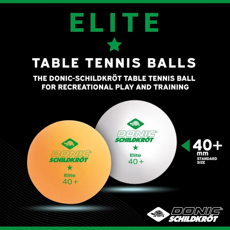 Tischtennisball 1-Stern Elite, Poly 40+ Qualität, 3 Stk. im Karton, Weiß – Bild 3