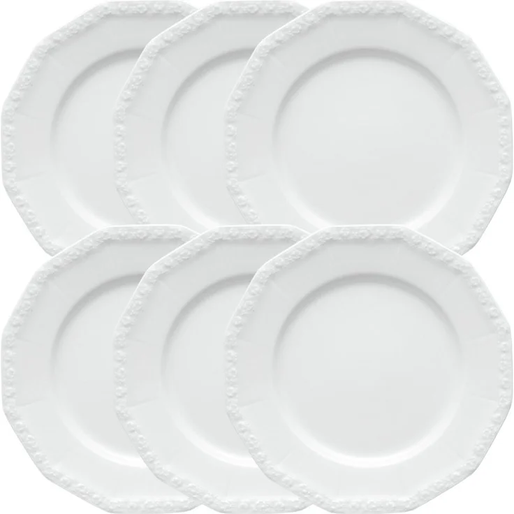 Rosenthal Teller-Set Maria Weiss Frühstücksteller 21 cm Set6, Porzellan – Bild 1