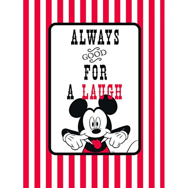 Komar Disney Wandbild, Mickey Mouse Laugh Kunstdruck, 30x40cm, fotorealistischer Druck auf hochwertigem Fotopapier, ohne Rahmen, für Kinderzimmer und Babyzimmer – Bild 1