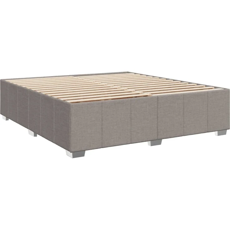 vidaXL Boxspringbett mit Matratze Taupe 180x200 cm Stoff 3285495 – Bild 4