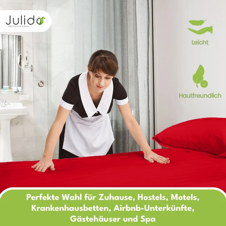 Jersey Spannbettlaken Spannbetttuch 90-100x190-200cm 100% Baumwolle Rot – Bild 3