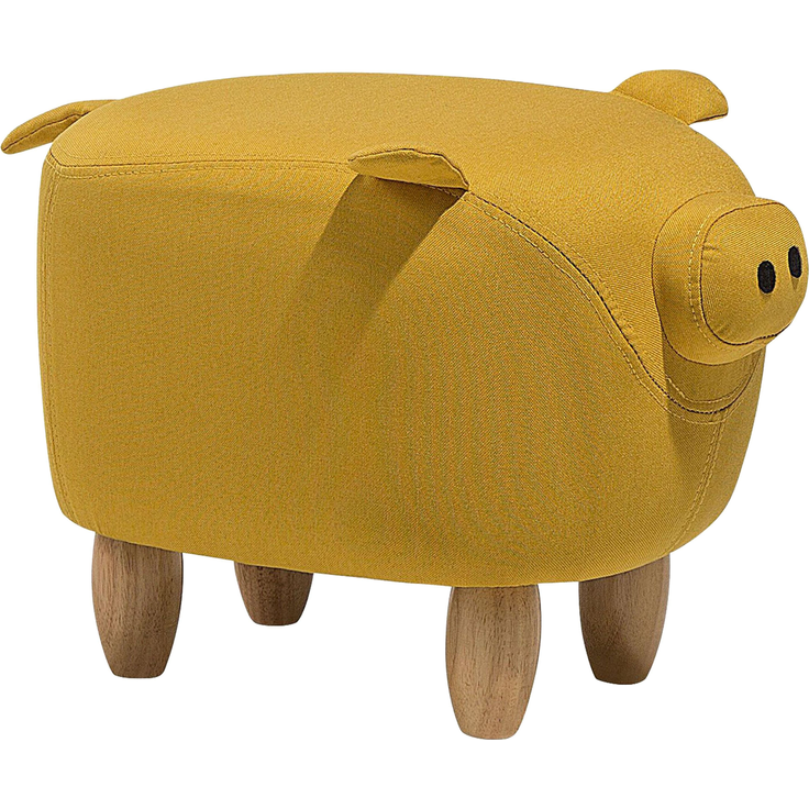 Beliani Pouf pet yellow PIGGY