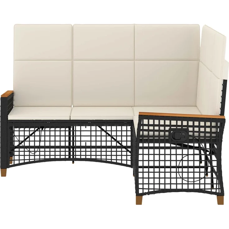 vidaXL Garten Liegesofa Set Schwarz und Cremeweiß 164 x 164 x 112 cm 42026823 – Bild 5