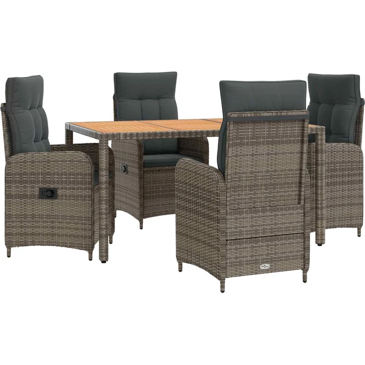 vidaXL Outdoortisch-Set 5 stk. Hellgrau und Dunkelgrau 3422280 – Bild 2