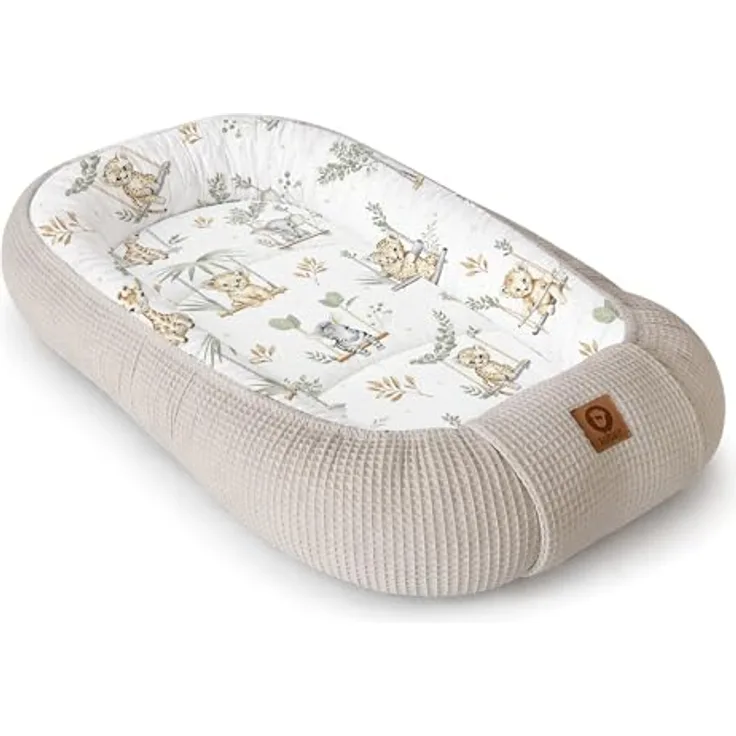 Babynestchen Neugeborene – Nestchen Baby aus Waffel Baumwolle & Baumwollstoff – Babynest für Babybett & Kinderbett – Baby Kokon Tragbar – OEKO-TEX – Zubehör für Babybett - Schaukeln und Sand