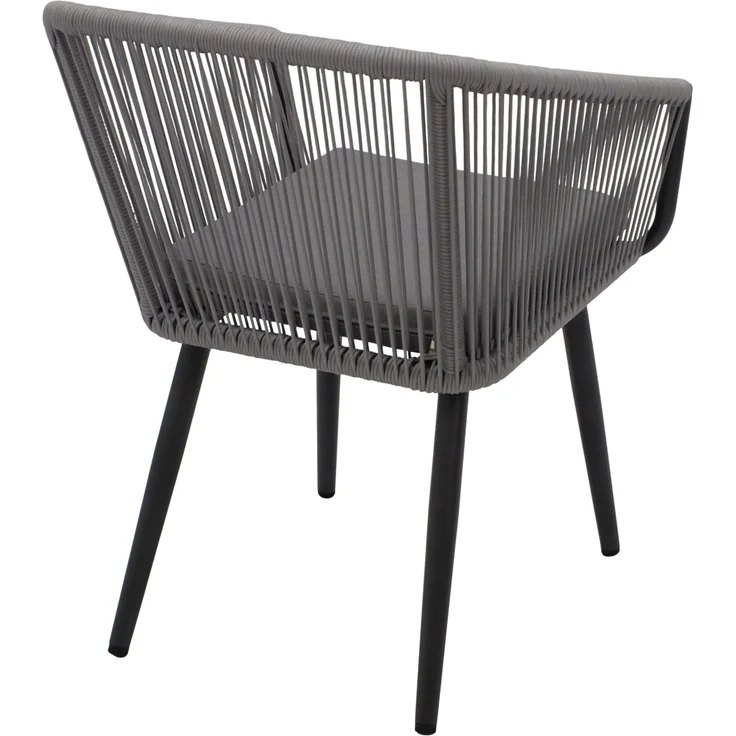 DEGAMO RIVA Gartengarnitur, Aluminium + Rope, anthrazit/grau, 3-teilig (Tisch 45cm) – Bild 7