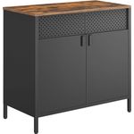 Songmics Sideboard, mit verstellbarem Einlegeboden, Stahlgestell vintagebraun-schwarz, 76 x 40 x 80 cm
