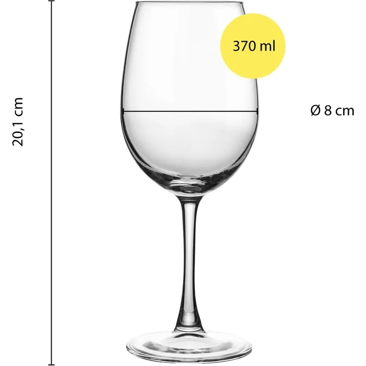 ECHTWERK Weißweinglas Weingläser-Set, ca. 370 ml, 6-tlg, Glas, aus hochwertigem Glas mit zeitlosem Design – Bild 2