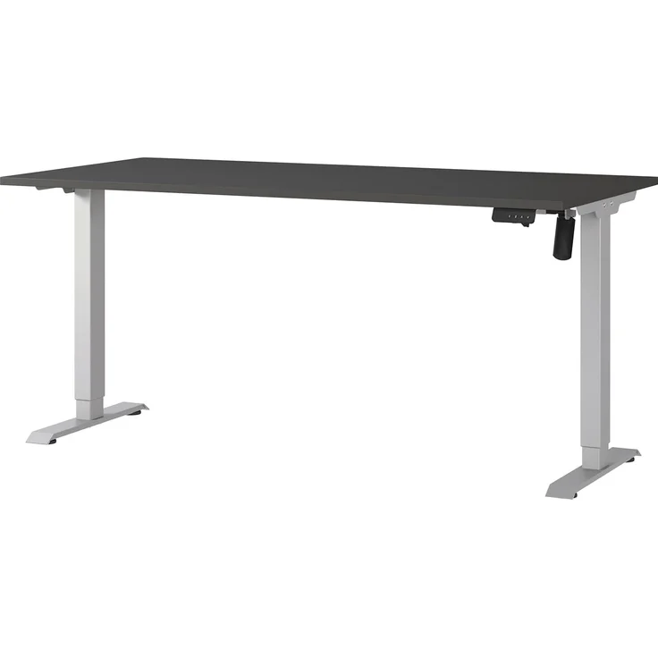Germania Schreibtisch 8024-640, in Graphit/Silber, elektr. höhenverstellbar, 160 x 119 x 80 cm (BxHxT) – Bild 1
