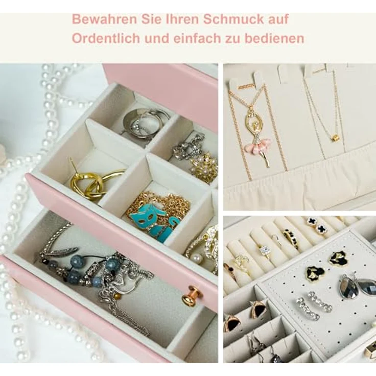 AdelDream Schmuckkasten AdelDream Schmuckkasten dreistöckige Schmuckbox – Bild 8