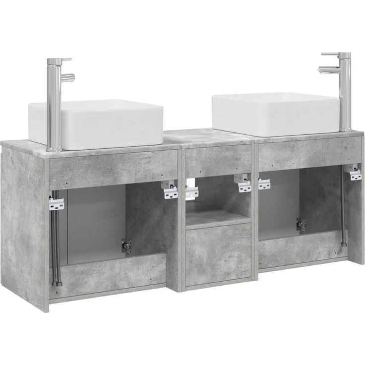 vidaXL Badezimmerschrank-Set 3 stk. Betongrau 135 x 35 x 80 cm 3405660 – Bild 8