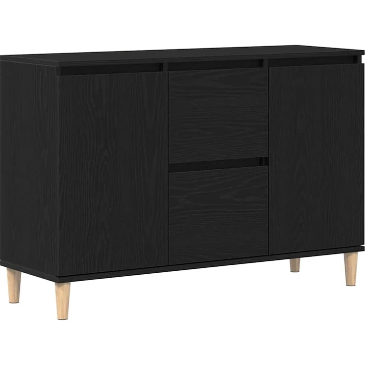 vidaXL Sideboard mit Schubladen Schwarz 102 x 35 x 60 cm Holzwerkstoff 862044 – Bild 1
