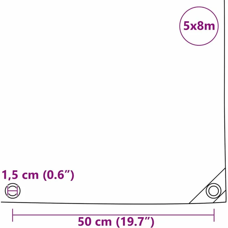 vidaXL Plane 650g / m² Olivgrün 5 x 8 m Canvas mit PVC-Beschichtung 42017776 – Bild 11