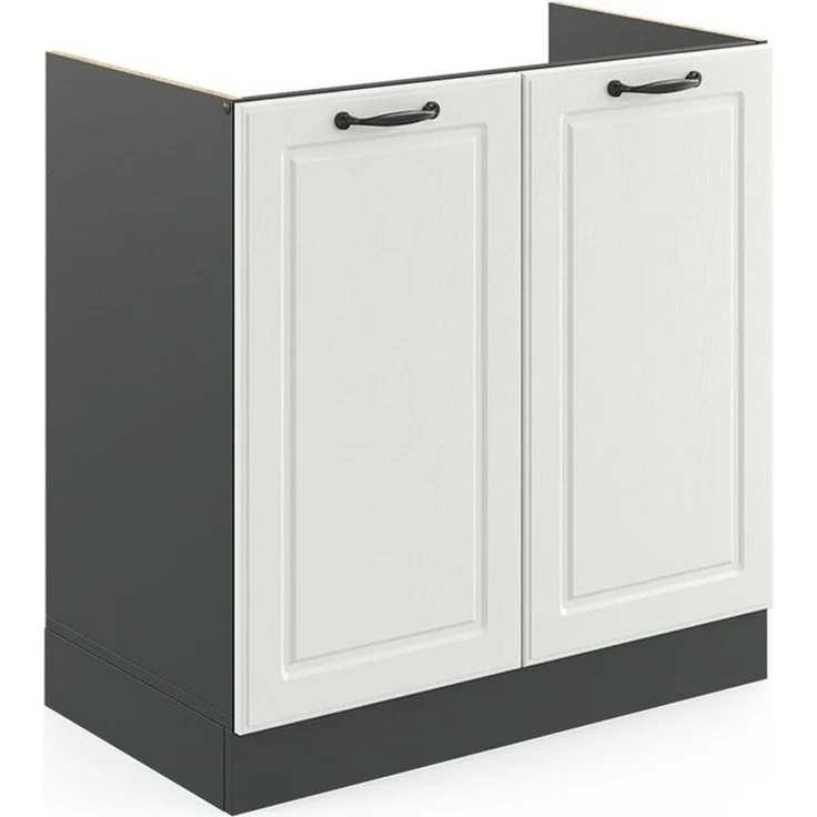 Spülenunterschrank R-Line Weiß Landhaus 80 cm ohne Arbeitsplatte Vicco – Bild 5