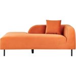 Rechtsseitige Chaiselongue LE CRAU Samtstoff Orange