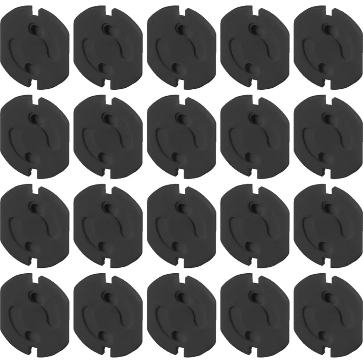 Offgridtec 20x Kindersicherung fuer Steckdose mit Drehmechanik - Steckdosensicherung Schwarz Baby Kleinkind