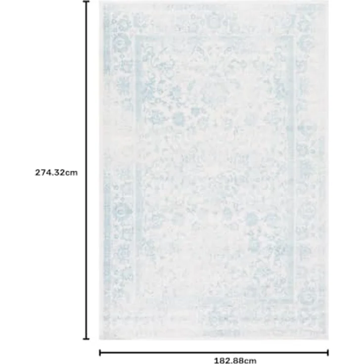 Safavieh Teppich 183x274 cm - Adirondack Collection - Transitional Design, Elfenbein & Hellblau, Pflegeleichte Synthetikmischung, Ideal für Wohnzimmer, Schlafzimmer, Büro | 1 cm Flor, Teppich für den Innenbereich, Polypropylen-Fasern, Öko-Tex-zertifi... – Bild 2