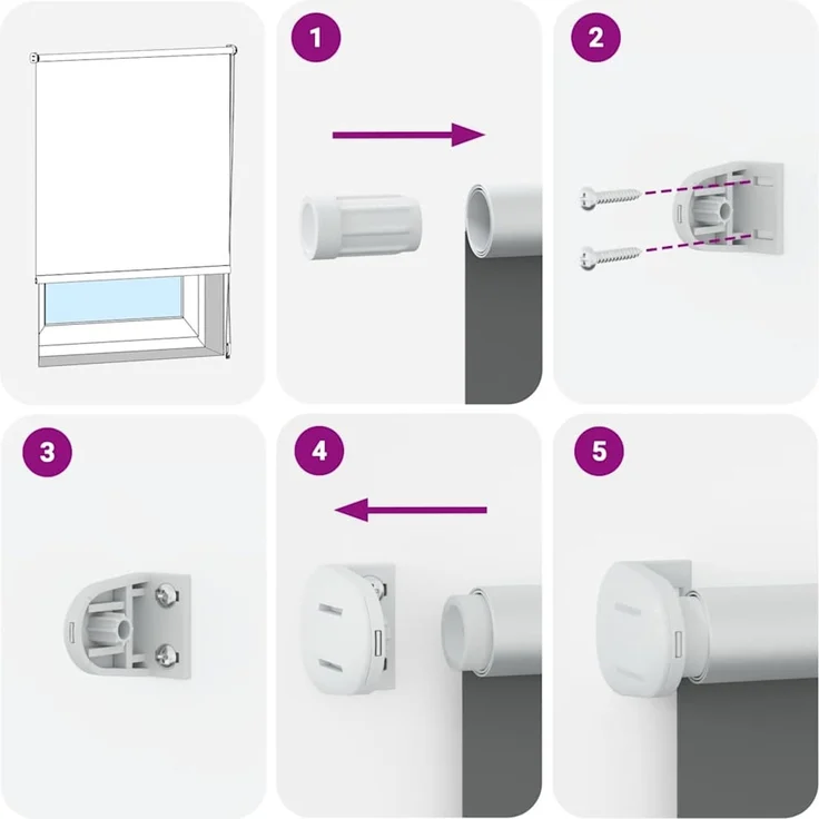 vidaXL Verdunkelungsrollo Marineblau 95x150cm Stoffbreite 90,7 cm 4011517 – Bild 6