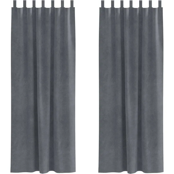 Verdunkelungsvorhänge 2 pcs | für Wohnzimmer & Schlafzimmer Hellgrau 140 x 245 cm Samt