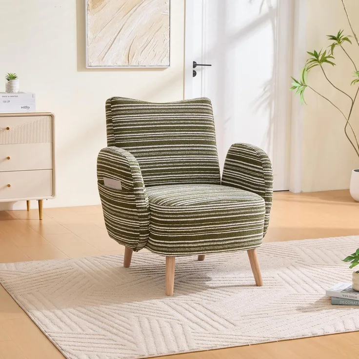 Ohrensessel Relaxsessel Lesesessel Fernsehsessel 77x81cm Olivgrün