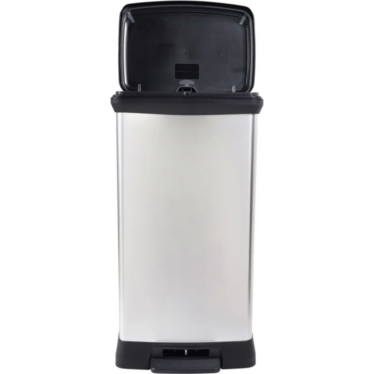 Curver Tretmülleimer Deco Rechteckig 50L Silbern 443829 – Bild 10