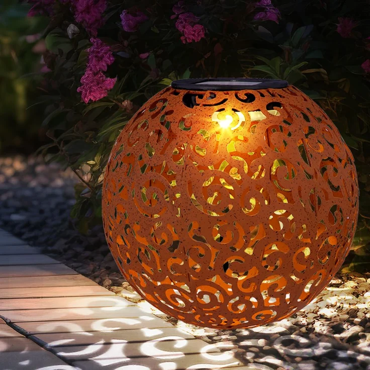 LED Solarleuchte, Dekorgeflecht-Kugel, Höhe 54 cm – Bild 8