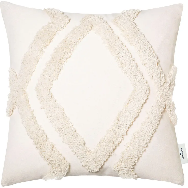 TOM TAILOR HOME Dekokissen Fluffy Rhomus, mit aufgesetzten, fluffigen Rautenmotiv, Kissenhülle ohne Füllung