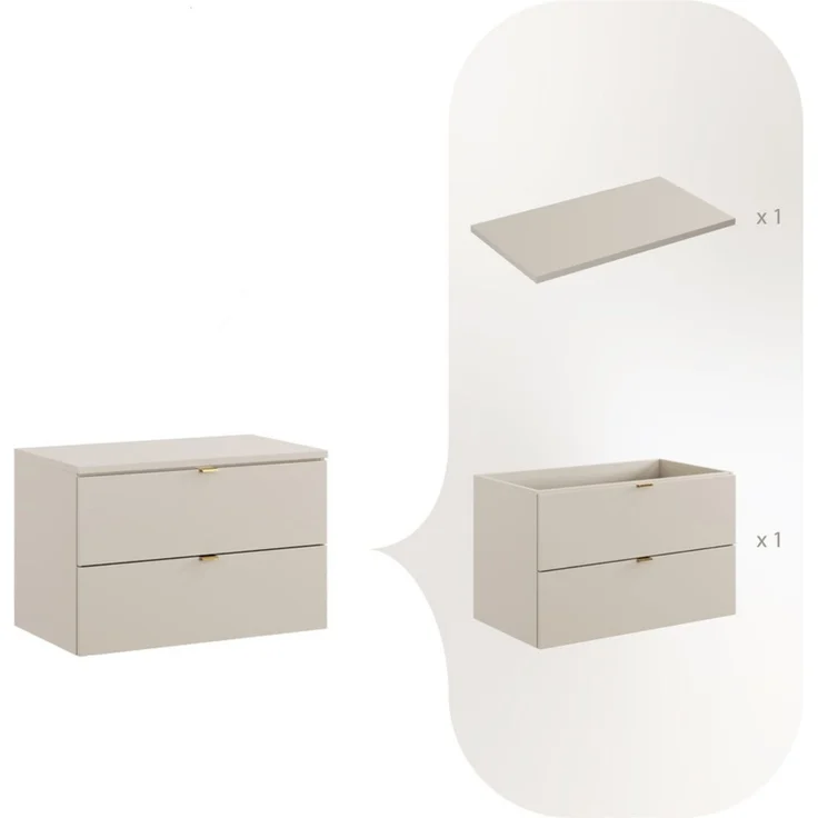 99rooms Dalina Unterschrank Kaschmir 80 cm ohne Waschbecken – Bild 3