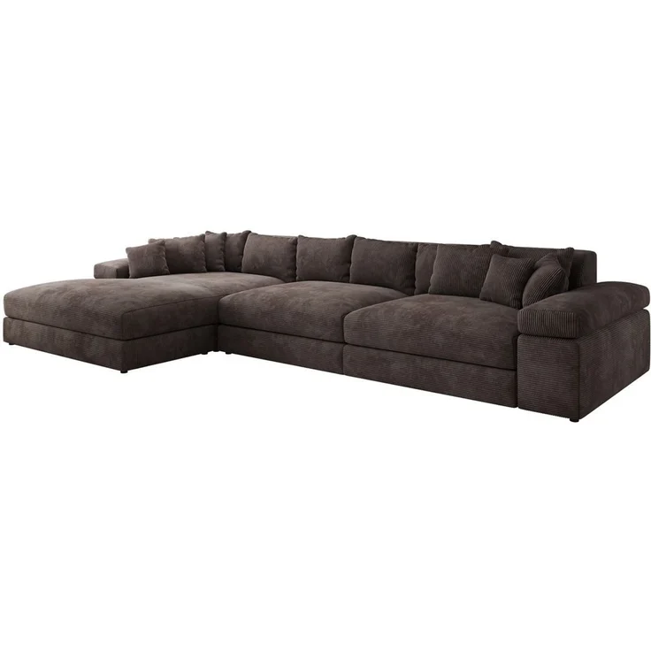 Luxusbetten24 Sofa Designer Sofa Bernardo L Maxi in Cord, mit breiter Ottomane – Bild 4