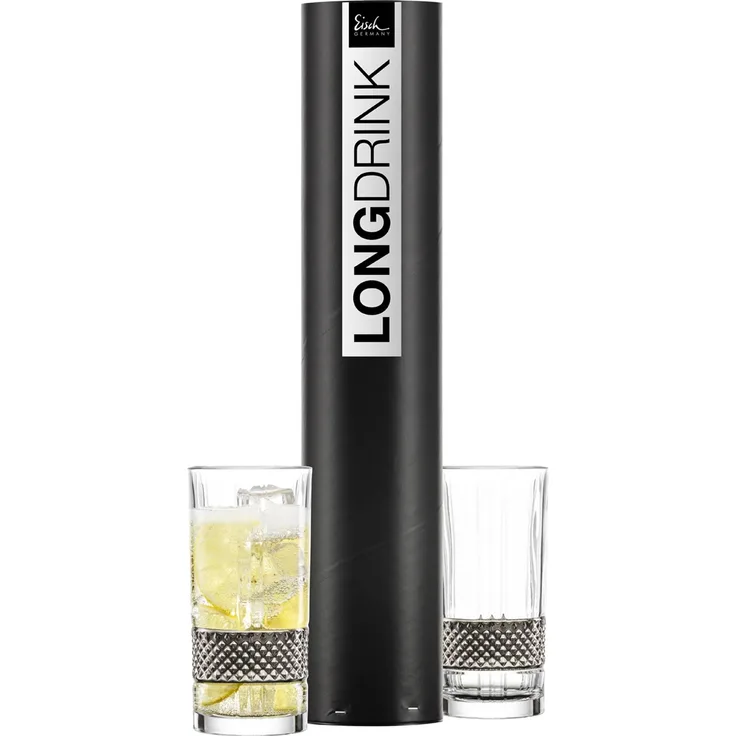 Eisch Glen Longdrinkglas 350 ml 2er Set Platin in Geschenkröhre