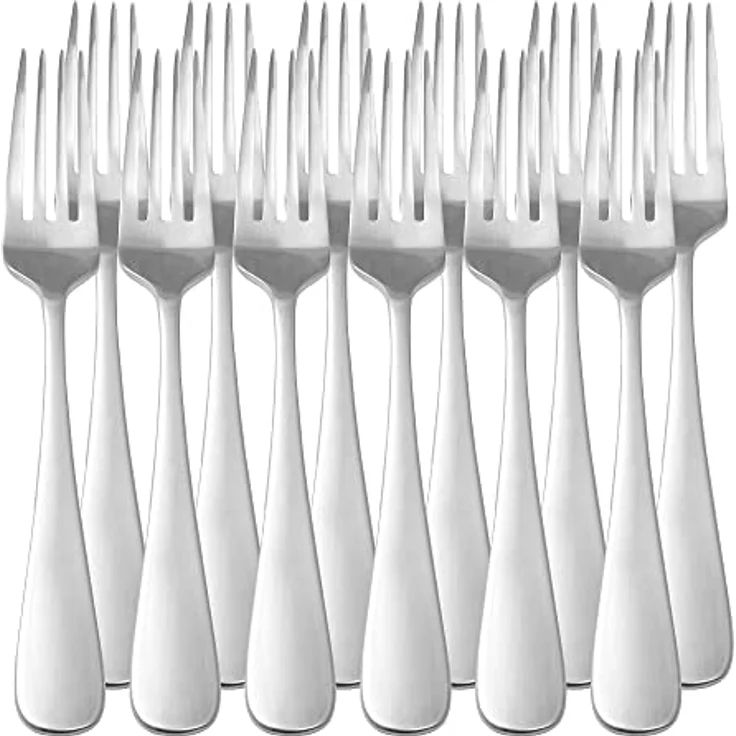 AmazonBasics Tafelgabeln, Abgerundete Kanten, Edelstahl, 12er-Pack – Bild 6
