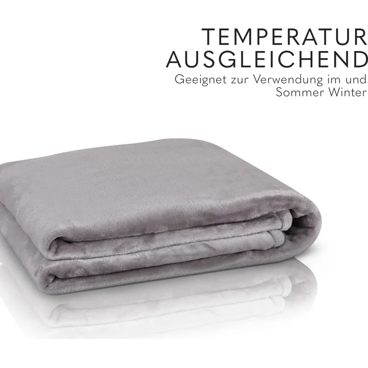 Kuscheldecke "Mirabella" - Cashmere Touch Hellgrau 130x170 cm – Bild 7