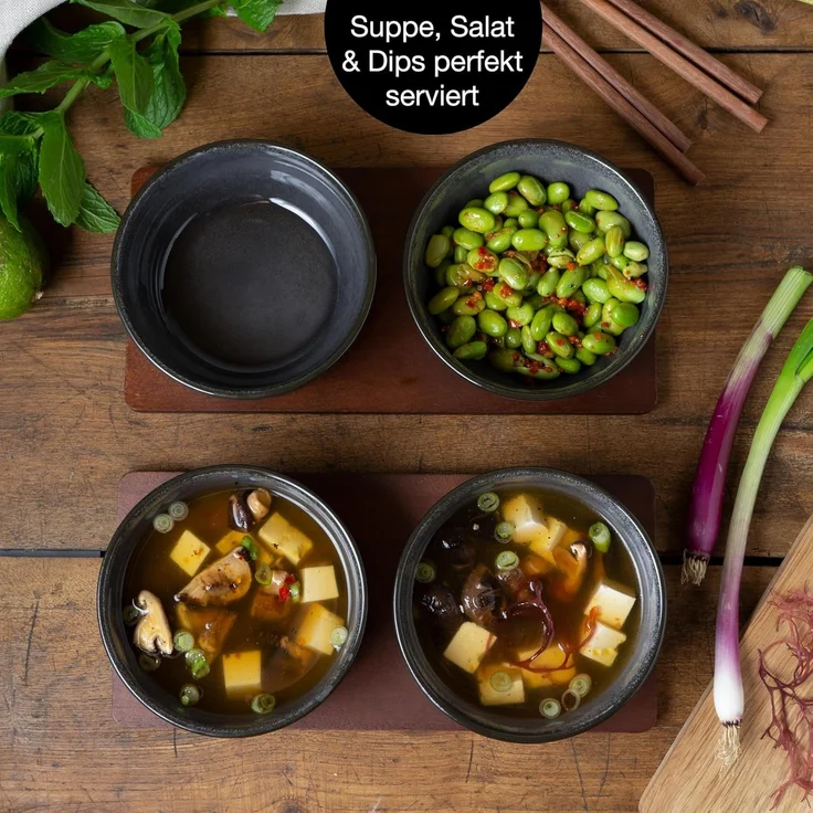 Moritz & Moritz VIDA 4tlg Miso Schalen Anthrazit – Bild 5