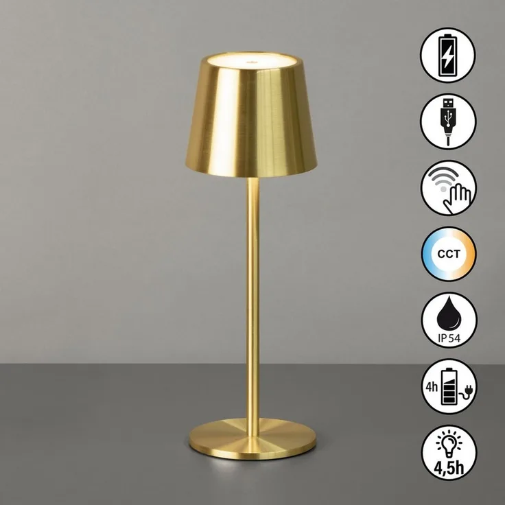 easy! BY FHL Außen-Tischleuchte Roxi, Dimmfunktion, Farbsteuerung, USB-Ladefunktion, LED fest integriert, Warmweiß, lange Leuchtdauer