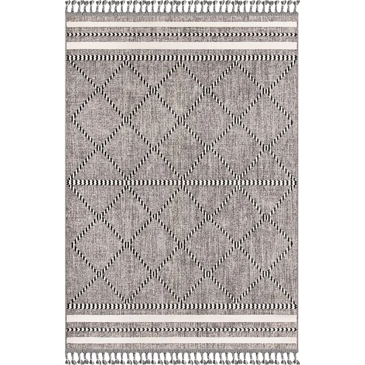 Zenith Blauer Teppich 78 x 150 cm Polyester Grau 88779323 [en. casa] – Bild 1