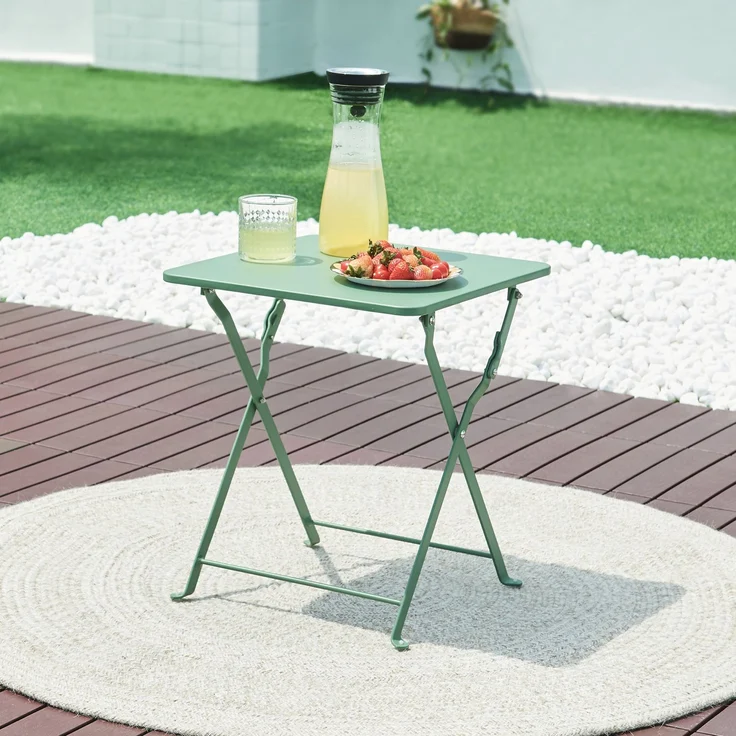Klapptisch Vegårshei Stahl 45x40x40 cm Grün [en. casa] – Bild 1