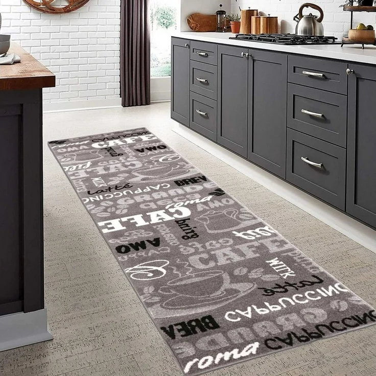 Vimoda Küchenläufer Küchenteppich Trendiger Kaffee Teppich, Rechteckig, Höhe: 5 mm, Muster Kaffee, Kaffeetasse, Cappuccino in 3 Farben – Bild 2