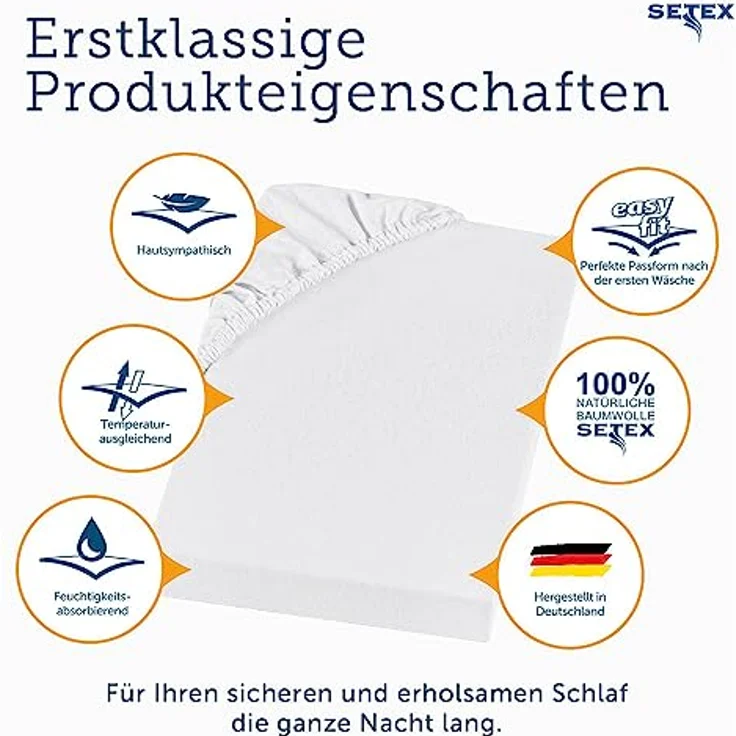 SETEX Spannbettlaken Feinbiber in Gr. 70x140, 90x200, 140x200 oder 180x200 cm, Feinbiber, Gummizug: rundum, (1 Stück), für Matratzen bis 23 cm Höhe, Winter, Bettlaken – Bild 7