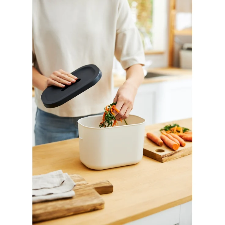 Rotho Komposteimer Jive Bio 3,2 L schwarzweiß Biomüll Abfalleimer – Bild 4