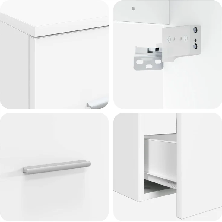 vidaXL Badezimmerschrank-Set 3 stk. Weiß 129 x 44,5 x 80 cm 3405907 – Bild 8