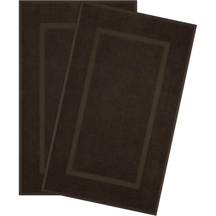 HAMMETEX Badematte Hotelmatte, Duschvorleger, 51 x 86 cm, Höhe 5 mm, beidseitig nutzbar, Baumwolle, rechteckig, 2-teiliges Set, einfarbig, 900 g/m², 100% Baumwolle – Bild 1