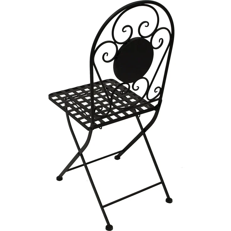 DEGAMO SIENA Balkonklappstuhl, Metall + Mosaik, schwarz/grau, 40cm 2-er Set – Bild 5